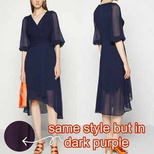 NEW DKNY balloon sleeve twist front dress 8